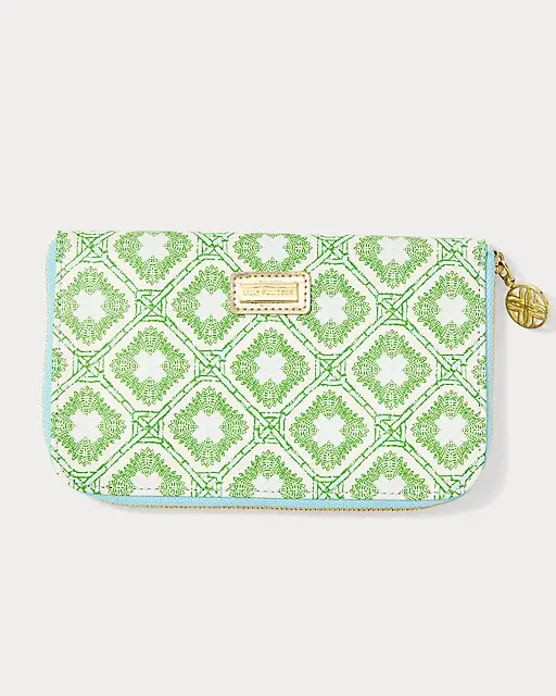 lilly pulitzer Passport Travel Wallet Coconut Bamboo Logo Trellis