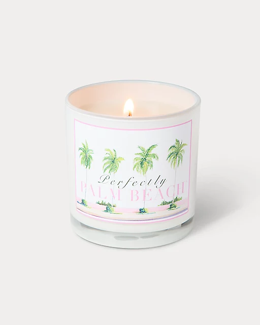 Lilly Pulitzer Perfectly Palm Beach Candle Resort White
