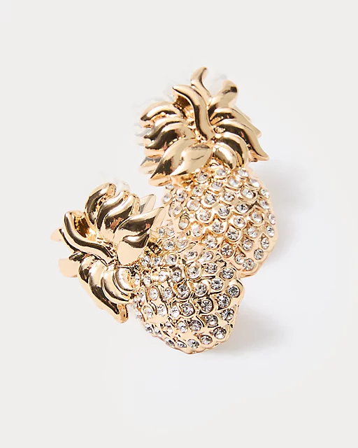 Lilly Pulitzer Pineapple Stud Earrings Gold Metallic Gwp Pineapple Earring