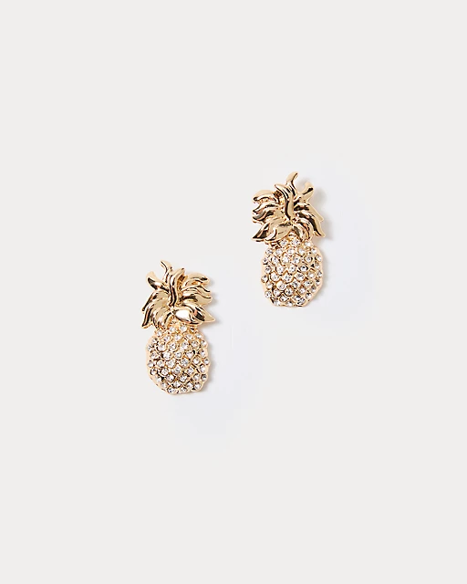 lilly pulitzer Pineapple Stud Earrings Gold Metallic Gwp Pineapple Earring