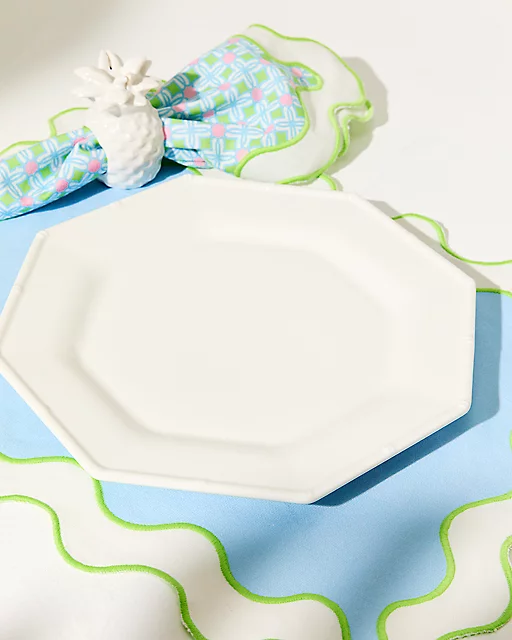 lilly pulitzer Porcelain Dinner Plate Set Resort White