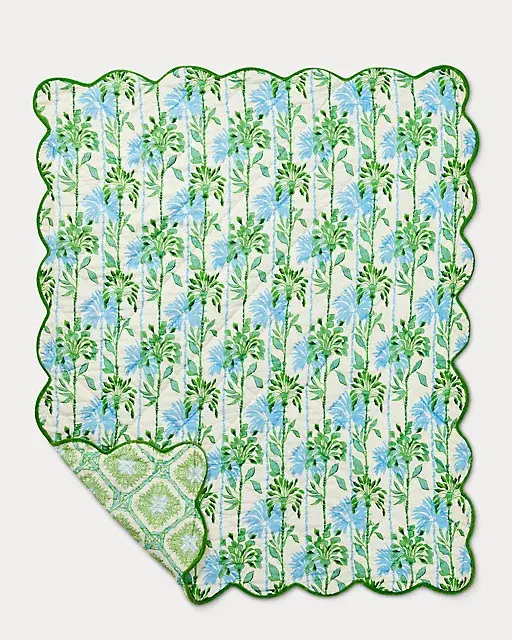 Lilly Pulitzer Reversible Throw Blanket Coconut Swayin In The Breeze