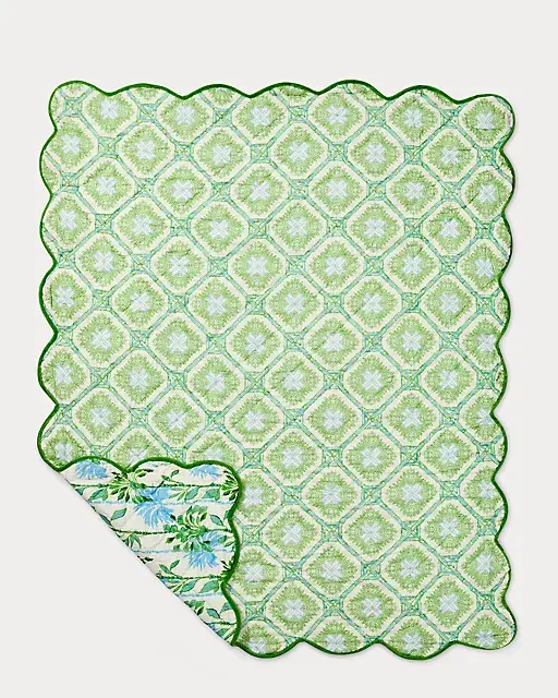 Lilly Pulitzer Reversible Throw Blanket Coconut Swayin In The Breeze