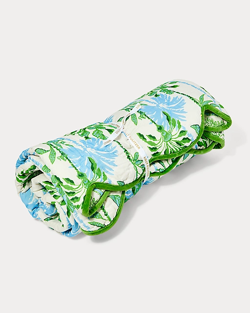 lilly pulitzer Reversible Throw Blanket Coconut Swayin In The Breeze