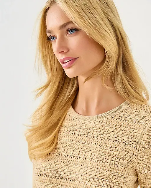 Lilly Pulitzer Rhysa Sweater Dress Rattan Metallic Marl