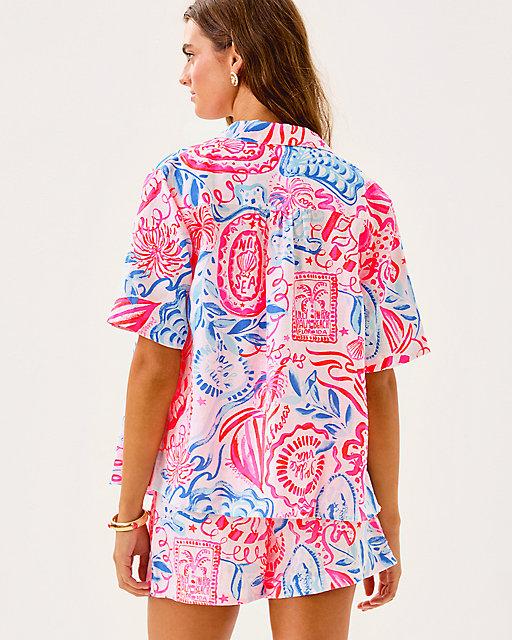 Lilly Pulitzer Ridoc Linen Top Resort White Sun Sea Sand