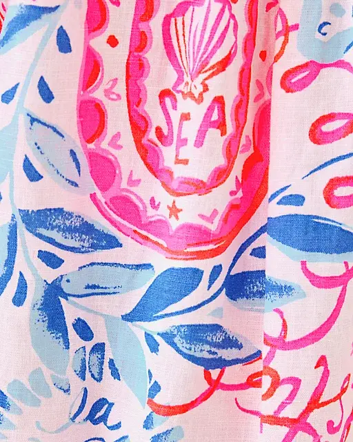 Lilly Pulitzer Ridoc Linen Top Resort White Sun Sea Sand