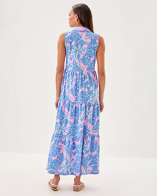 Lilly Pulitzer Riegan Maxi Dress Conch Shell Pink Up Scale