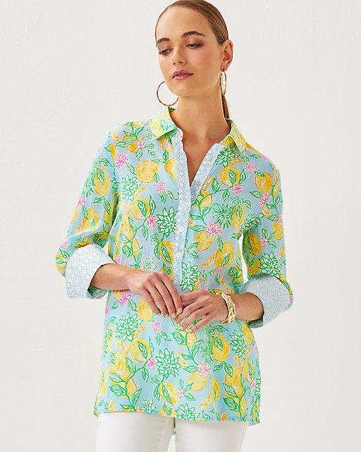 Lilly Pulitzer Riverlyn Pieced Print Tunic Bluette Make Lemonade