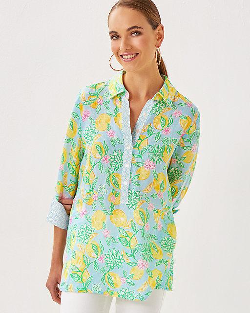Lilly Pulitzer Riverlyn Pieced Print Tunic Bluette Make Lemonade