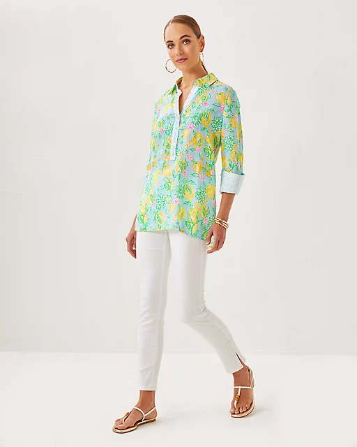 Lilly Pulitzer Riverlyn Pieced Print Tunic Bluette Make Lemonade