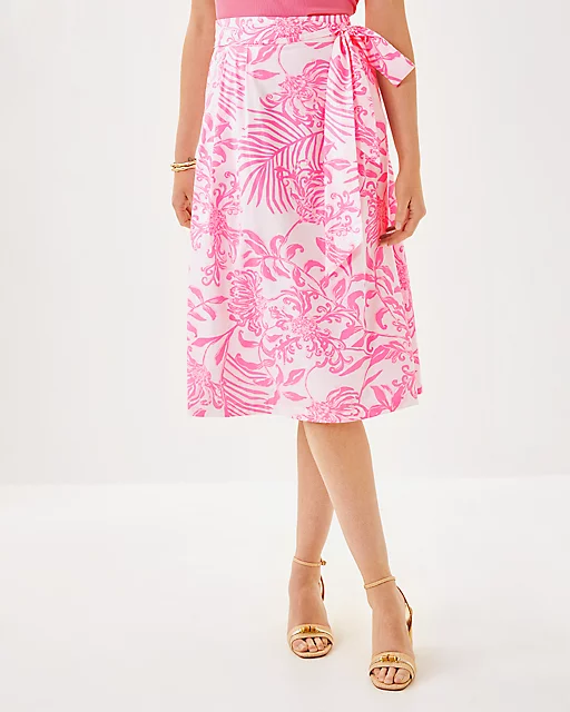 Lilly Pulitzer Rowena Midi Skirt Rousseau Pink Glisten In The Sun