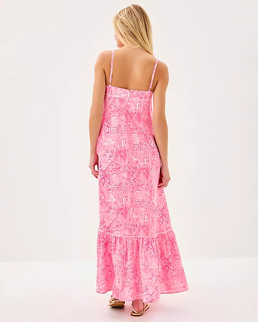 Lilly Pulitzer Rozalie Linen Maxi Dress Conch Shell Pink Pennys Playground