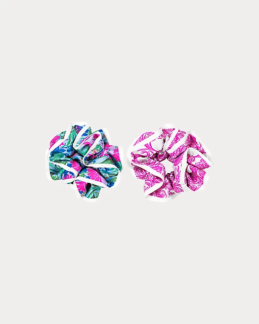 lilly pulitzer Ruffle Scrunchie Set Coconut Unforgettable Pink