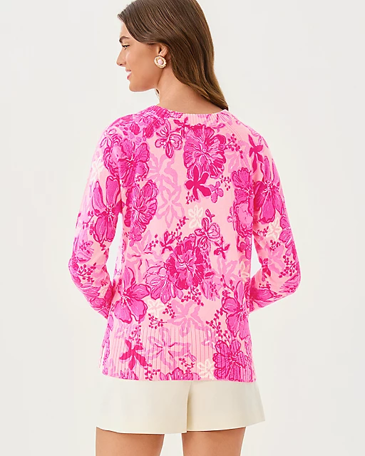 Lilly Pulitzer Salima Sweater Parigi Pink Supporting Squad