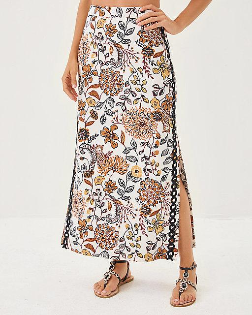 Lilly Pulitzer Sanders High Rise Maxi Skirt Coconut Take Meowt