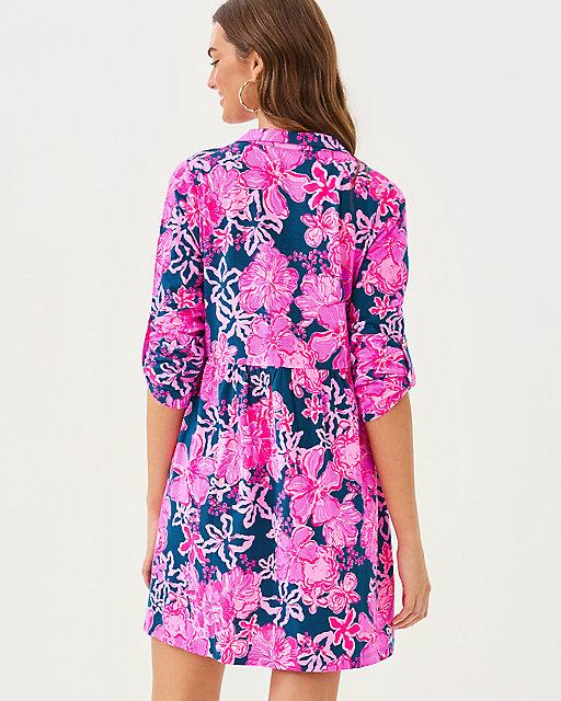 Lilly Pulitzer Saralyn Popover Shirtdress Starlight Navy Once And Floral