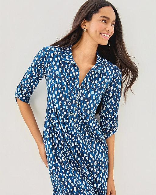 Lilly Pulitzer Saralyn Popover Shirtdress Starlight Navy Youre An Animal