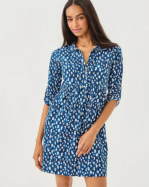 lilly pulitzer Saralyn Popover Shirtdress Starlight Navy Youre An Animal