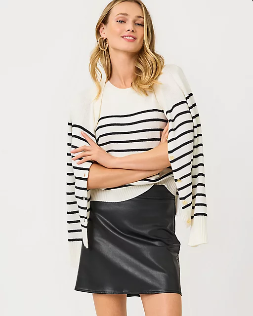 lilly pulitzer Sarissa High Rise Stretch Coated Mini Skirt Noir