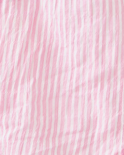 Lilly Pulitzer Sea View Button Down Top Conch Shell Pink Ltwt Oxford Stripe