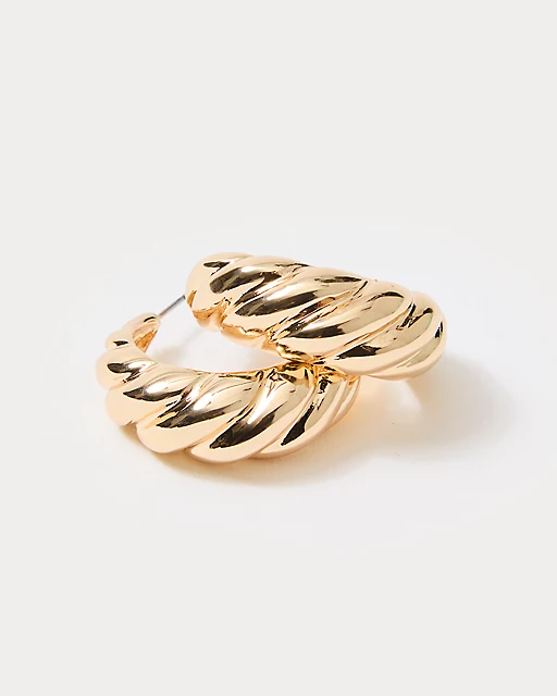 Lilly Pulitzer Seacrets Hoop Earrings Gold Metallic