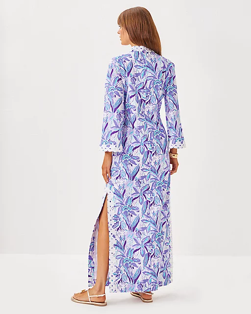 Lilly Pulitzer Shealyn Stretch Maxi Caftan Tropicalia Purple Elephant In The Bloom