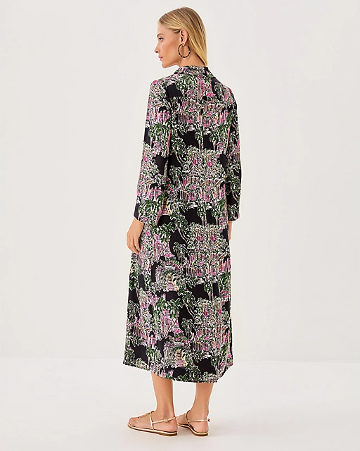 Lilly Pulitzer Simona Midi Dress Onyx Pb Anniversary Toile