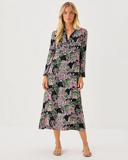 lilly pulitzer Simona Midi Dress Onyx Pb Anniversary Toile