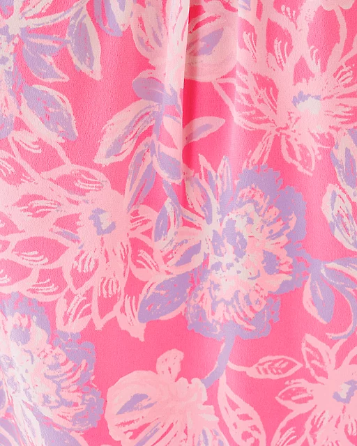 Lilly Pulitzer Sleeveless Elsa Silk Top Rousseau Pink Zen Garden