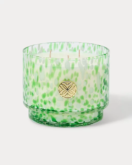 Lilly Pulitzer Speckled Glass Candle Speckled Peninsula Green