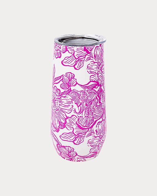 lilly pulitzer Stainless Steel Champagne Flute Coconut Unforgettable Pink