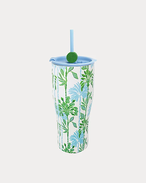 Lilly Pulitzer Stainless Steel Tumbler With Straw Multi Swayin In The Breeze Home