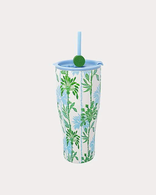 lilly pulitzer Stainless Steel Tumbler With Straw Multi Swayin In The Breeze Home