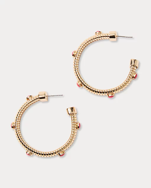 lilly pulitzer Sunbelievable Hoop Earrings Cane Coral