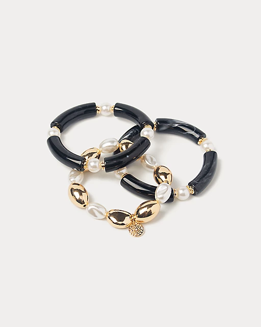 lilly pulitzer Sunset Shadows Stretch Bracelet Set Noir