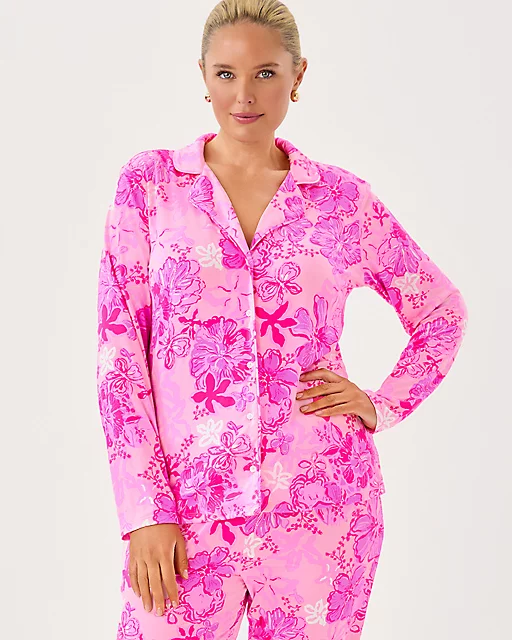 Lilly Pulitzer Supporting Squad Pajama Set Parigi Pink Supporting Squad