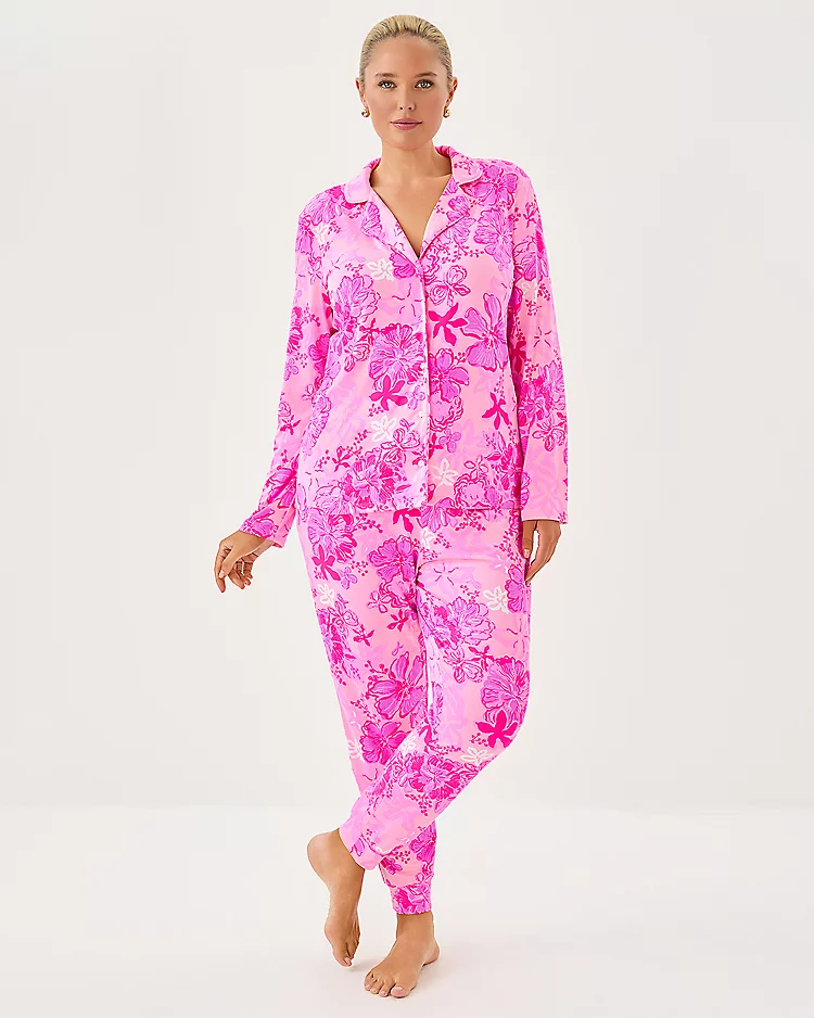 lilly pulitzer Supporting Squad Pajama Set Parigi Pink Supporting Squad