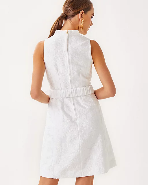 Lilly Pulitzer Tazie Dress Resort White Peony Bloom Organza Jacquard