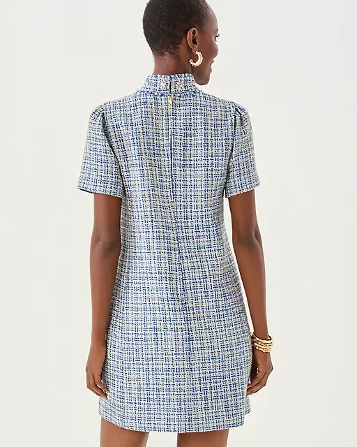 Lilly Pulitzer Teddy Boucle Shift Dress Tangier Teal Ocean Deep Lurex Boucle