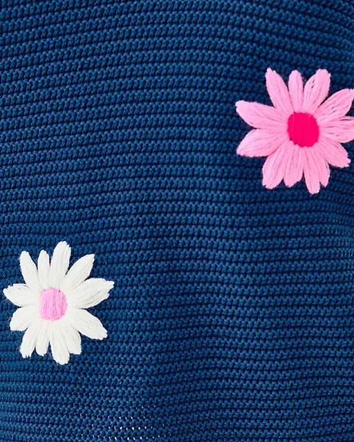 Lilly Pulitzer Tensley Embroidered Sweater Starlight Navy Garden Oasis Embroidery