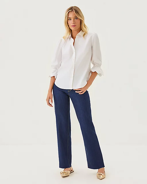 Lilly Pulitzer The RicRac 3/4 Sleeve Lilly Shirt Resort White