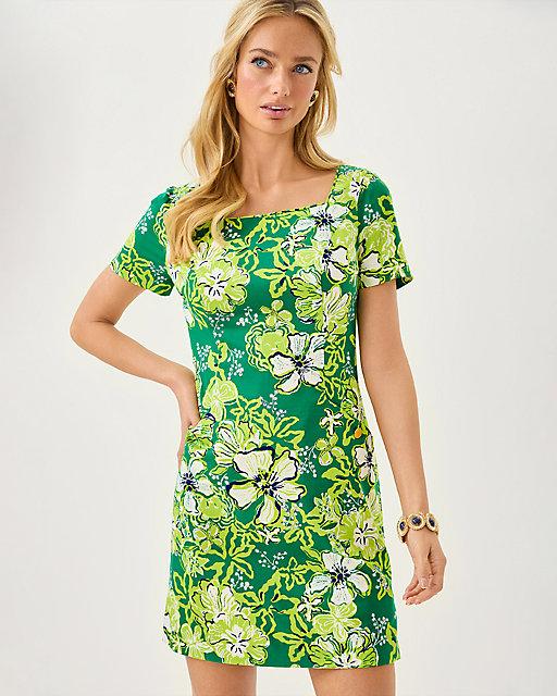 Lilly Pulitzer The Short Sleeved Lilly Shift Dress Fiddle Leaf Green Once And Floral