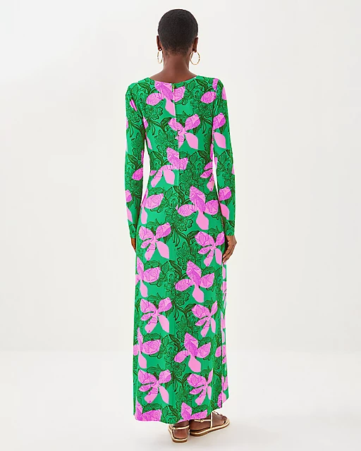 Lilly Pulitzer Tilli Maxi Dress Kitts Green Sunset Shadows