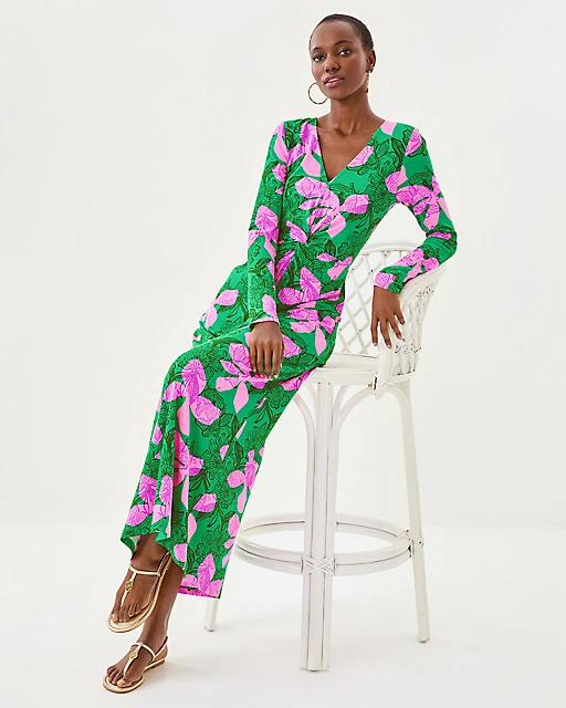 lilly pulitzer Tilli Maxi Dress Kitts Green Sunset Shadows