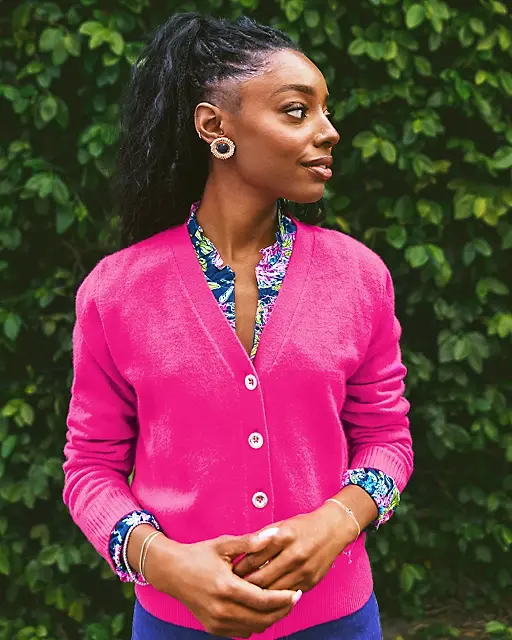lilly pulitzer Tippery Cashmere Cardigan Parigi Pink