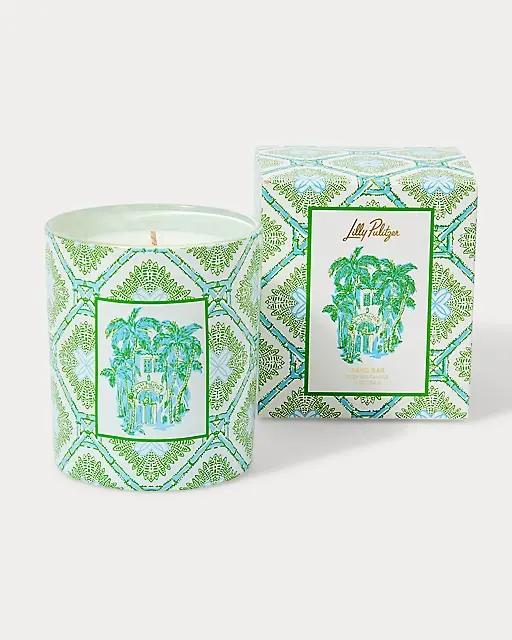 Lilly Pulitzer Trellis Printed Candle Multi Bamboo Logo Trellis