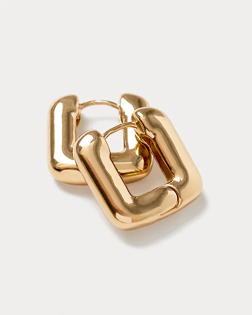 Lilly Pulitzer Tropical Tango Hoop Earrings Gold Metallic