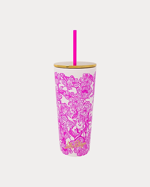 lilly pulitzer Tumbler with Straw Coconut Unforgettable Pink