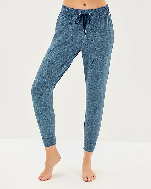 Lilly Pulitzer UPF 50+ 27" Lillabeth Pant Low Tide Navy X Tangier Teal